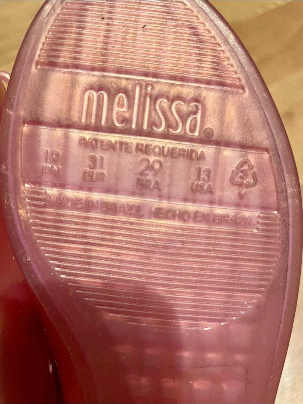 Melissa Girls' Pink Ballet Flats - size 13